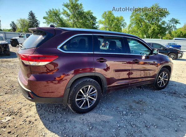 5TDJZRFH2JS851520 2018 TOYOTA HIGHLANDER Burgundy Tył prawy