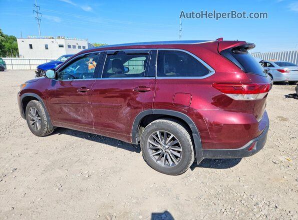 5TDJZRFH2JS851520 2018 TOYOTA HIGHLANDER Burgundy Tył lewy