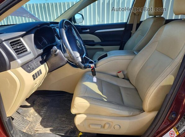 5TDJZRFH2JS851520 2018 TOYOTA HIGHLANDER Burgundy Widok wnętrza z przodu