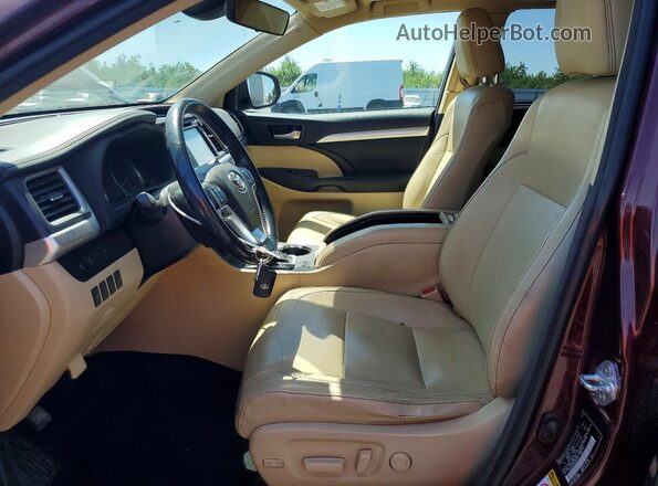 5TDJZRFH3JS879116 2018 TOYOTA HIGHLANDER Burgundy Front interior view