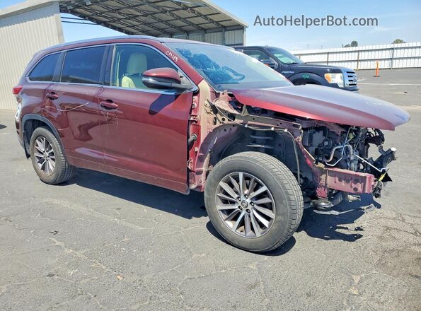 5TDJZRFH3JS879116 2018 TOYOTA HIGHLANDER Burgundy Front right