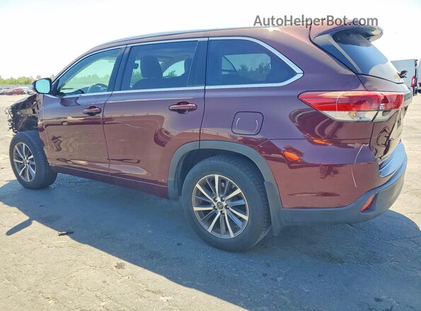 5TDJZRFH3JS879116 2018 TOYOTA HIGHLANDER Burgundy Rear left