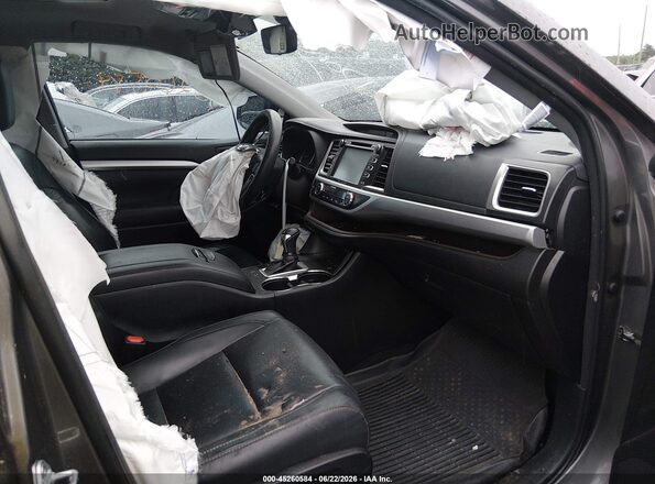 5TDJZRFH3JS913491 2018 TOYOTA HIGHLANDER Серый Вид салона спереди