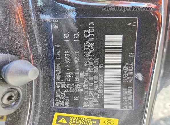 5TDJZRFH3KS600281 2019 TOYOTA HIGHLANDER Black VIN sticker view
