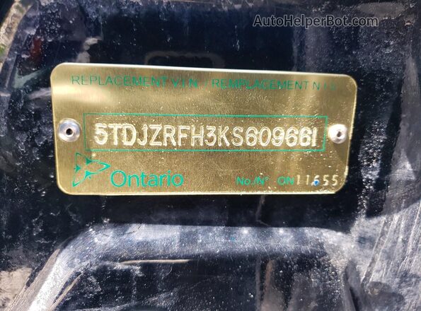 5TDJZRFH3KS609661 2019 TOYOTA HIGHLANDER Black 