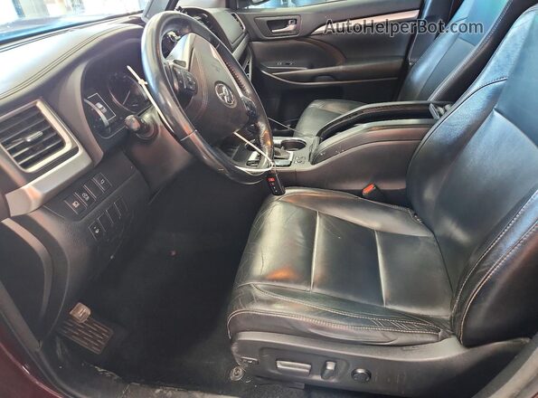 5TDJZRFH4HS372185 2017 TOYOTA HIGHLANDER Темно-бордовый Вид салона спереди