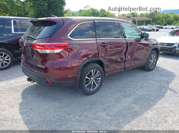5TDJZRFH4JS882610 2018 TOYOTA HIGHLANDER Красный Задняя правая четверть