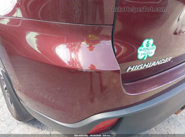 5TDJZRFH4JS882610 2018 TOYOTA HIGHLANDER Красный 