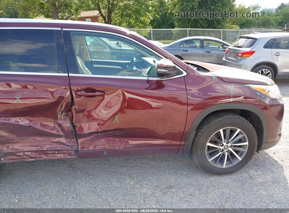 5TDJZRFH4JS882610 2018 TOYOTA HIGHLANDER Красный 