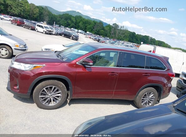5TDJZRFH4JS882610 2018 TOYOTA HIGHLANDER Красный Панорамный вид салона 360°