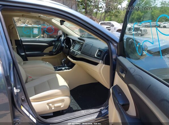 5TDJZRFH4KS747077 2019 TOYOTA HIGHLANDER Gray Вид салону спереду