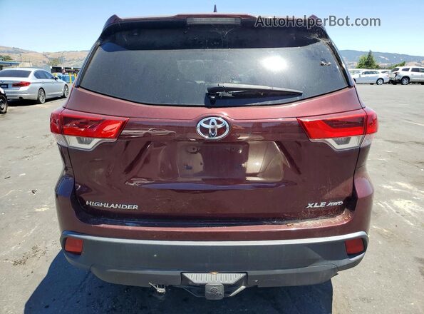 5TDJZRFH4KS925960 2019 TOYOTA HIGHLANDER Burgundy Widok z tyłu