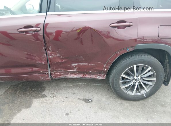 5TDJZRFH5JS813196 2018 TOYOTA HIGHLANDER Burgundy Widok z przodu