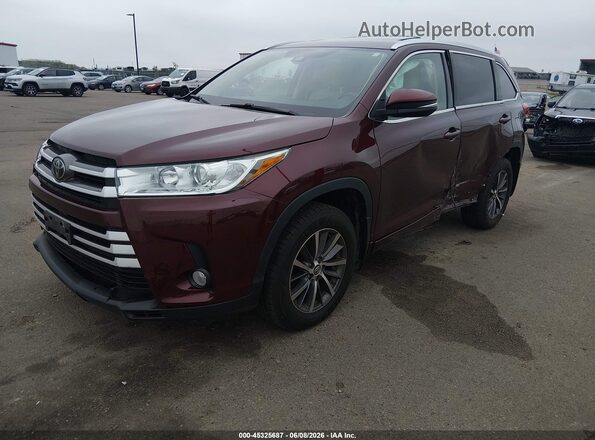 5TDJZRFH5JS813196 2018 TOYOTA HIGHLANDER Burgundy Przód lewy