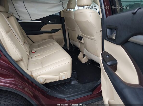 5TDJZRFH5JS813196 2018 TOYOTA HIGHLANDER Burgundy Widok naklejki z numerem VIN