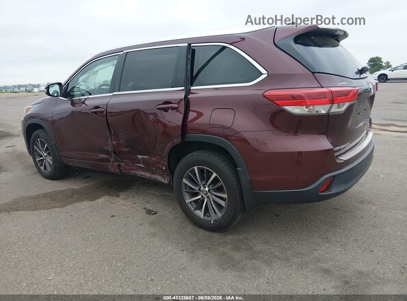 5TDJZRFH5JS813196 2018 TOYOTA HIGHLANDER Burgundy Tył lewy