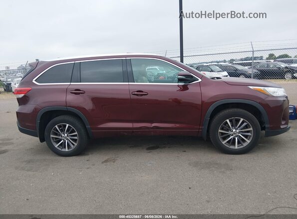 5TDJZRFH5JS813196 2018 TOYOTA HIGHLANDER Burgundy Widok wnętrza 360 stopni