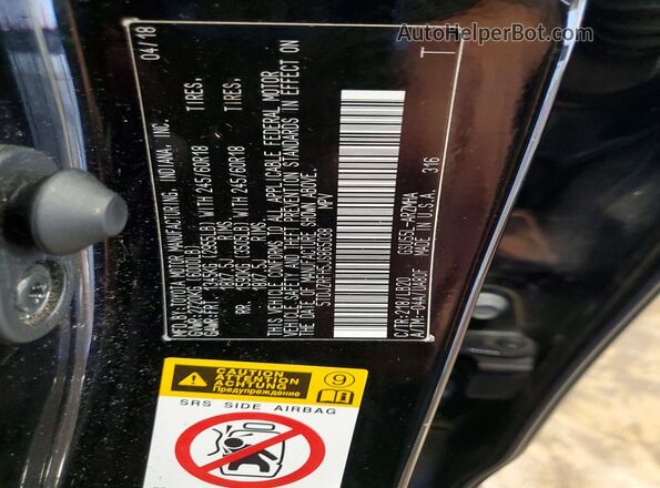 5TDJZRFH5JS865038 2018 TOYOTA HIGHLANDER Черный Вид наклейки с VIN-кодом