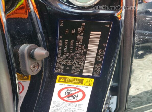 5TDJZRFH6JS548501 2018 TOYOTA HIGHLANDER Black Widok naklejki z numerem VIN