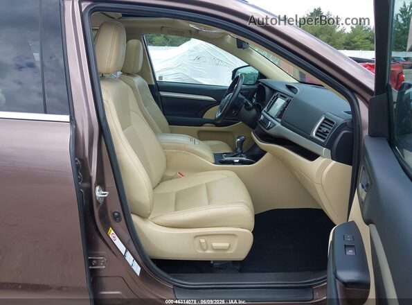 5TDJZRFH6JS834347 2018 TOYOTA HIGHLANDER Коричневый Вид салона спереди