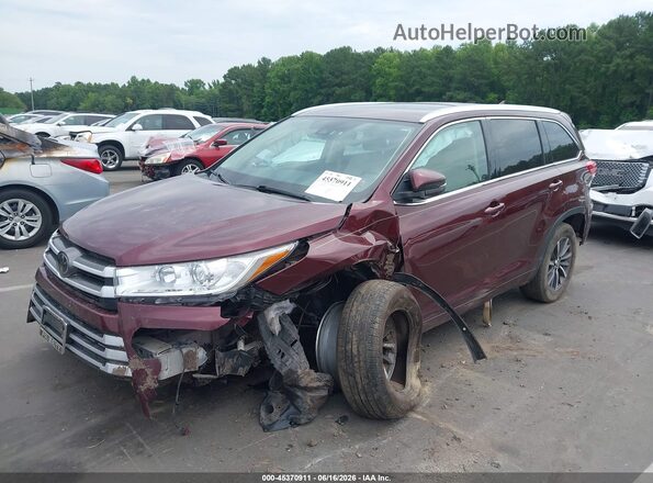 5TDJZRFH6JS846160 2018 TOYOTA HIGHLANDER Burgundy Առջևի ձախ երեք քառորդ տեսարան