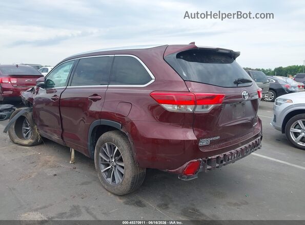 5TDJZRFH6JS846160 2018 TOYOTA HIGHLANDER Burgundy Հետևի ձախ