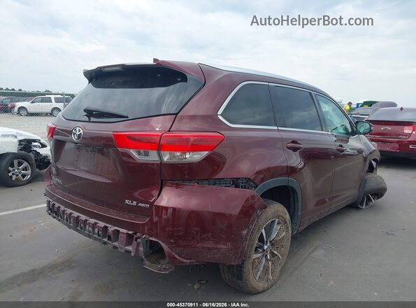 5TDJZRFH6JS846160 2018 TOYOTA HIGHLANDER Burgundy Հետևի աջ