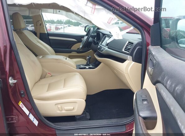 5TDJZRFH6JS846160 2018 TOYOTA HIGHLANDER Burgundy Սալոնի դիմացի տեսք