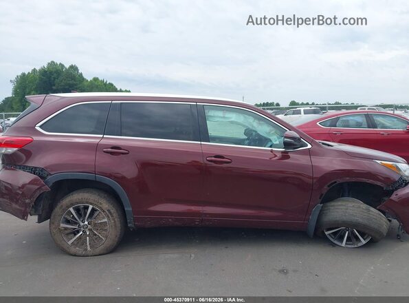 5TDJZRFH6JS846160 2018 TOYOTA HIGHLANDER Burgundy Սալոնի 360 աստիճան տեսք