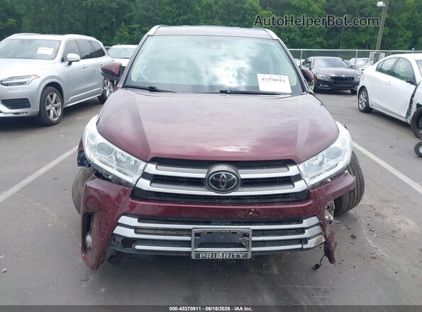 5TDJZRFH6JS846160 2018 TOYOTA HIGHLANDER Burgundy Սալոնի հետևի տեսք