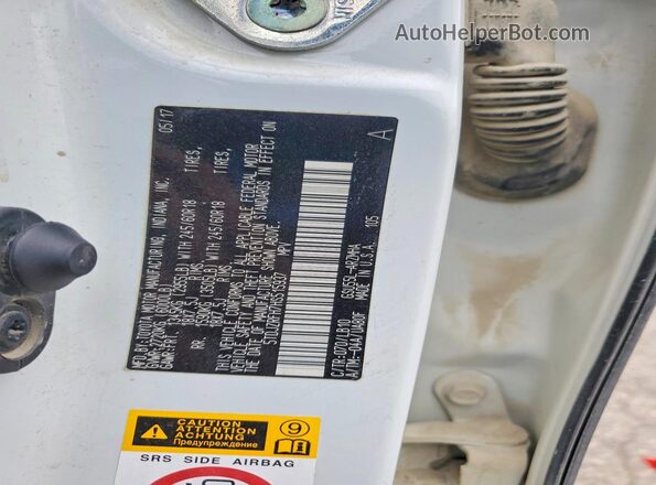 5TDJZRFH7HS515937 2017 TOYOTA HIGHLANDER White Vista de la etiqueta del VIN