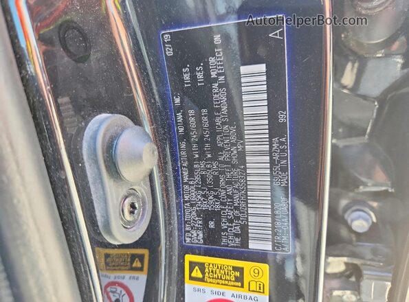 5TDJZRFH7KS583274 2019 TOYOTA HIGHLANDER Black 360 interior view