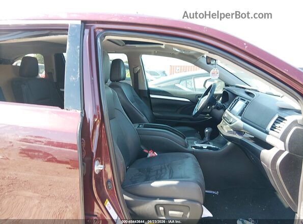5TDJZRFH7KS986946 2019 TOYOTA HIGHLANDER Burgundy Սալոնի դիմացի տեսք