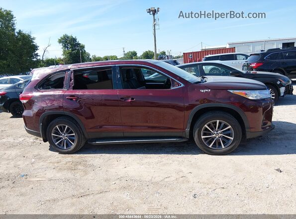 5TDJZRFH7KS986946 2019 TOYOTA HIGHLANDER Burgundy Սալոնի հետևի տեսք