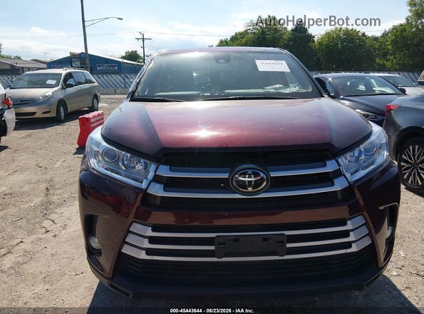 5TDJZRFH7KS986946 2019 TOYOTA HIGHLANDER Burgundy Սարքավորումների վահանակի տեսք