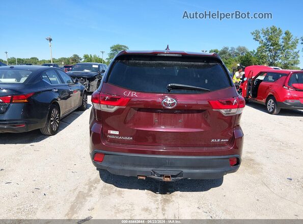 5TDJZRFH7KS986946 2019 TOYOTA HIGHLANDER Burgundy 