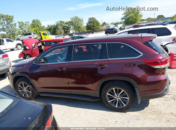 5TDJZRFH7KS986946 2019 TOYOTA HIGHLANDER Burgundy Սալոնի 360 աստիճան տեսք