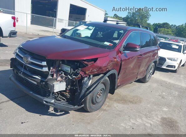 5TDJZRFH8HS369189 2017 TOYOTA HIGHLANDER Red Առջևի ձախ երեք քառորդ տեսարան