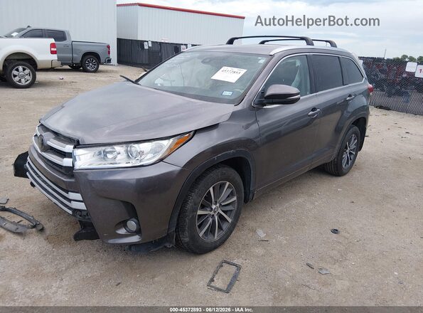 5TDJZRFH8JS523194 2018 TOYOTA HIGHLANDER Gray წინა მარცხენა ხედი სამი მეოთხედიდან