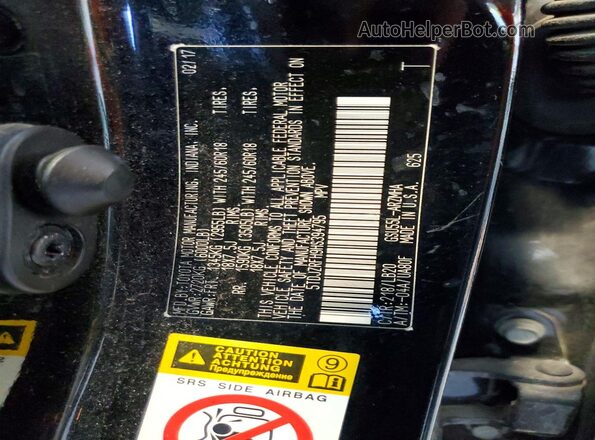 5TDJZRFH9HS394795 2017 TOYOTA HIGHLANDER Black Vista de la etiqueta del VIN