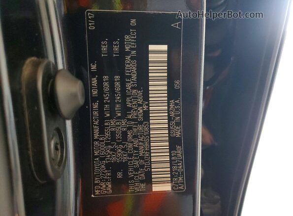 5TDJZRFH9HS510853 2017 TOYOTA HIGHLANDER Black Vista de la etiqueta del VIN