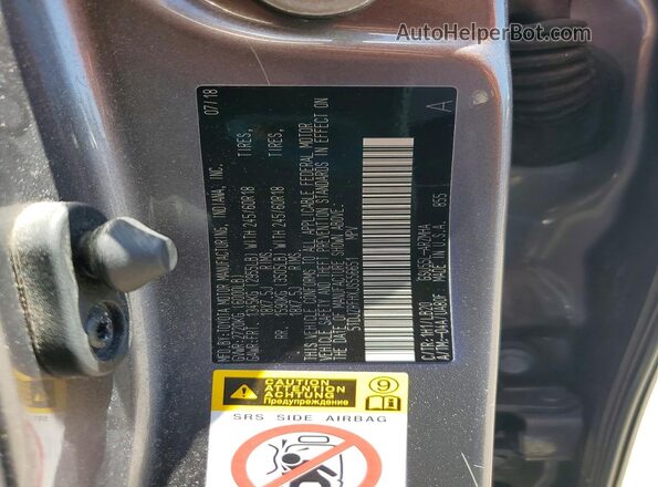 5TDJZRFHXJS556651 2018 TOYOTA HIGHLANDER Gray Вид наклейки з VIN-кодом