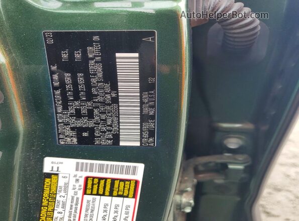 5TDKDRAH8PS505569 2023 TOYOTA HIGHLANDER Green VIN კოდის სტიკერის ხედი