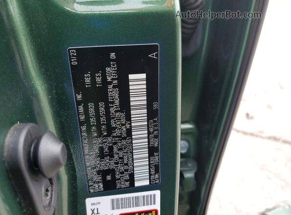 5TDKDRAHXPS503161 2023 TOYOTA HIGHLANDER Green VIN կոդի պիտակի տեսք