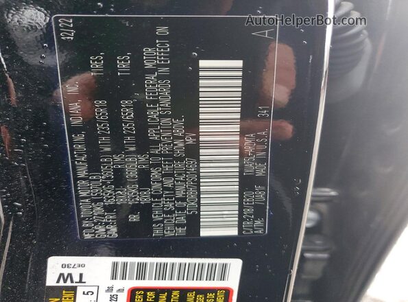 5TDKDRBH7PS014697 2023 TOYOTA HIGHLANDER Black Vista de la etiqueta del VIN