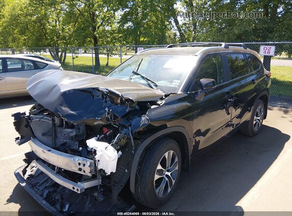 5TDKDRBH7PS522586 2023 TOYOTA HIGHLANDER Black წინა მარცხენა ხედი სამი მეოთხედიდან