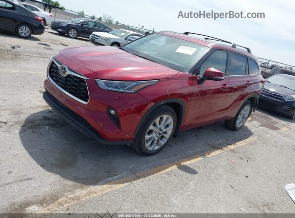 5TDKDRBHXPS034765 2023 TOYOTA HIGHLANDER Red Առջևի ձախ երեք քառորդ տեսարան