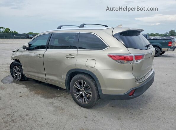 5TDKKRFH0GS143350 2016 TOYOTA HIGHLANDER Tan Задня ліва чверть