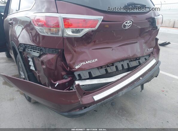 5TDKKRFH1GS163154 2016 TOYOTA HIGHLANDER Бордовый Вид спереди