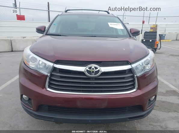 5TDKKRFH1GS163154 2016 TOYOTA HIGHLANDER Бордовый Вид щитка приборов